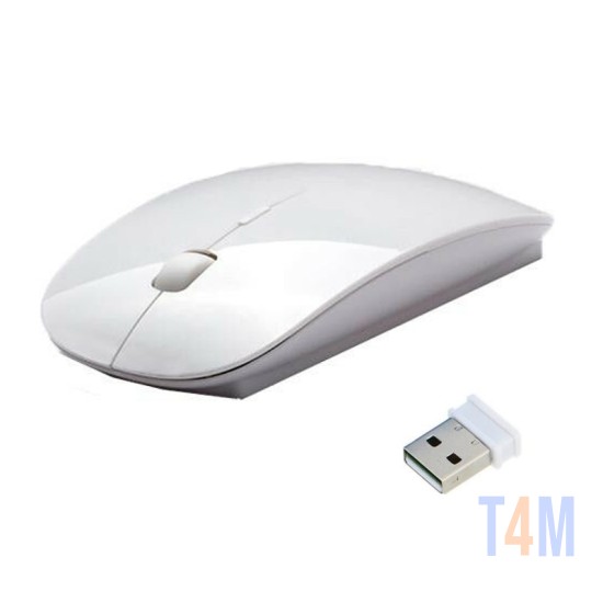 OFFICE MOUSE 2.4GHZ APPLE SHAPED WIRE LESS MOUSE 10M RANGE BRANCO